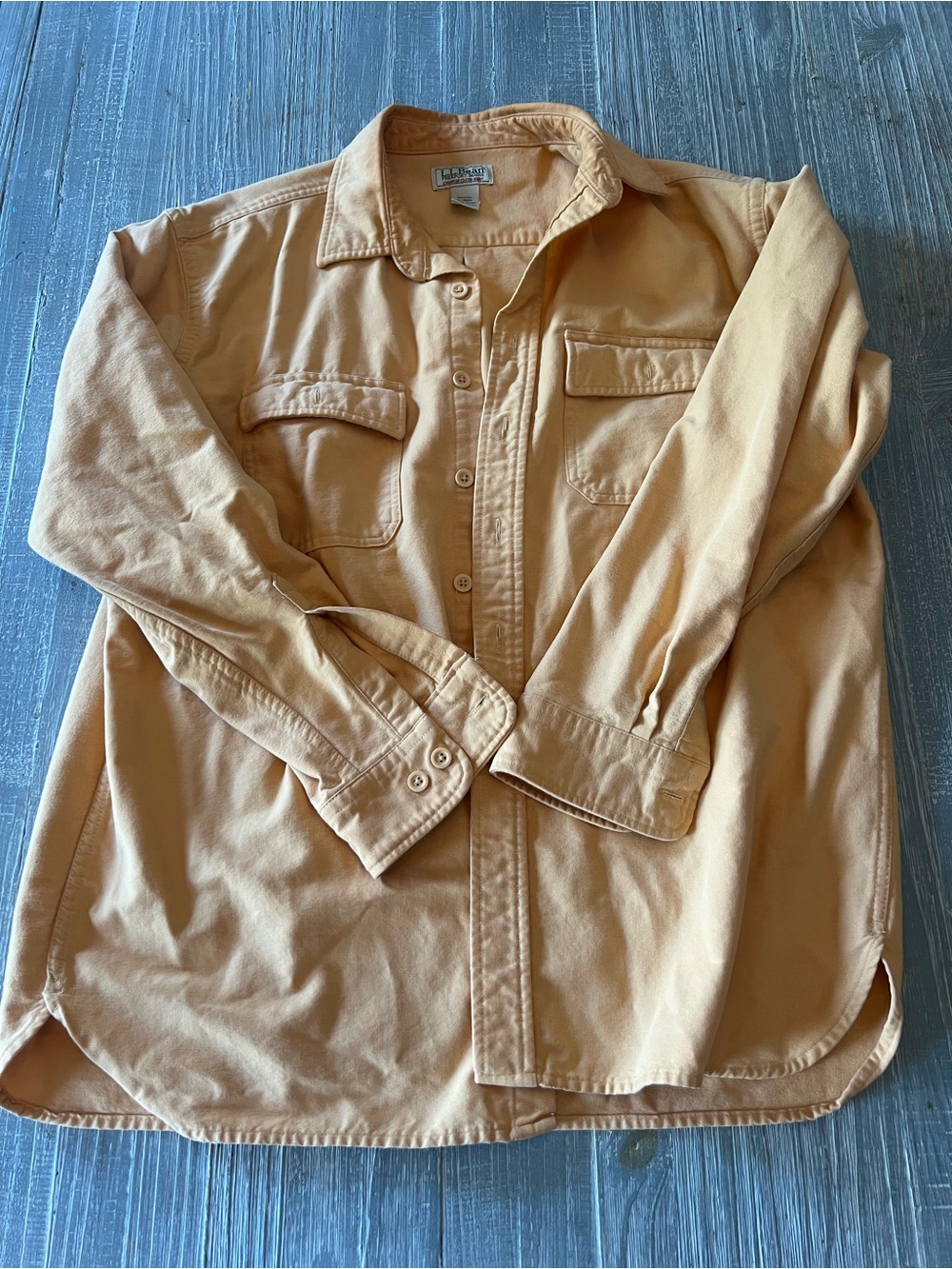 L.L. Bean Men's yellow Long-Sleeve Button-Down Shirt